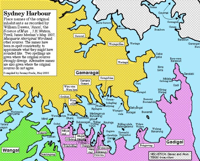 Place Names Chart: Sydney New South Wales