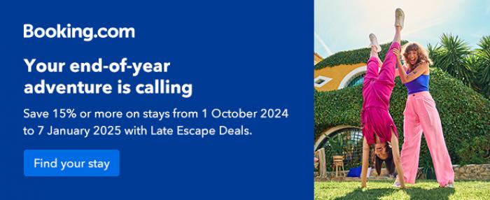 booking.com: Late Escape Deals | Save 15%