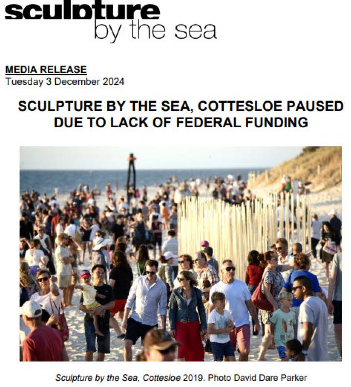 Sculpture by the Sea 2025 - Cottesloe - Cancelled